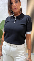 Polo Bicolor Nero