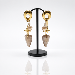 Orecchini cuore Beige
