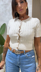 Cardigan Treccia Beige art.93683