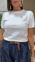 Maglia Cuori Panna