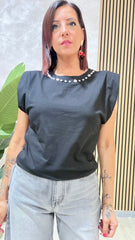 T Shirt Borchie Nera art.595