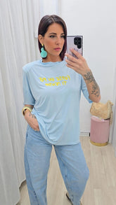 T-SHIRT TI PENSO AZZURRA