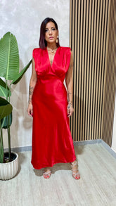 Abito Satin Rosso
