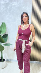 Pantalone Cotone Bordeaux
