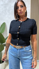 Cardigan Treccia Nero art.93683