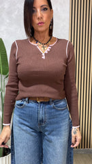 Maglia Coste Marrone