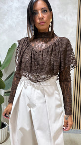 Blusa Pizzo Marrone