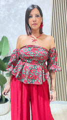 Top Fiore Rosso