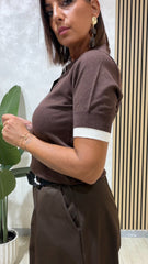 Polo Bicolor Marrone