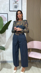 Pantalone Sigaretta Blu art.13614