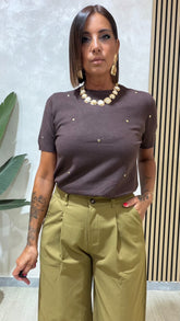Maglia Cuori Marrone