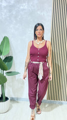 Pantalone Cotone Bordeaux