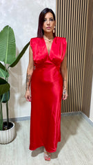 Abito Satin Rosso