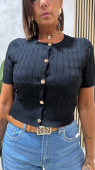 Cardigan Treccia Nero art.93683