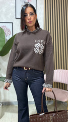 Maglione Quadrifoglio Marrone