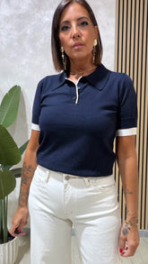 Polo Bicolor Blu