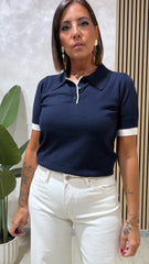 Polo Bicolor Blu