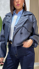 Bomber Ecopelle Blu