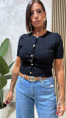 Cardigan Treccia Nero art.93683