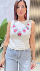 Canotta Sacro Cuore Beige