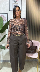 Pantalone Sigaretta Marrone art.13614
