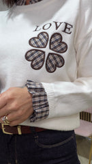 Maglione Quadrifoglio Bianco