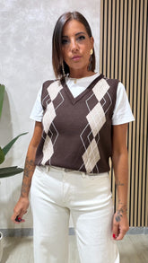 Gilet+Maglia Marrone
