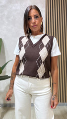 Gilet+Maglia Marrone