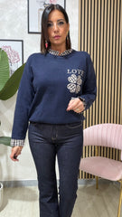 Maglione Quadrifoglio Blu