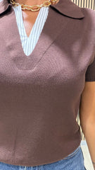 Maglia Polo Camicia Marrone