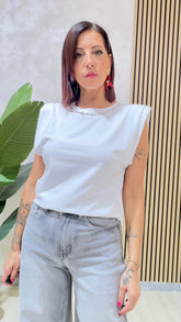 T Shirt Borchie Bianca art.595