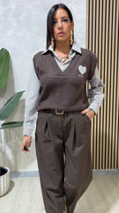 Gilet & Camicia Marrone