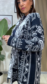 MAXI CARDIGAN MOUNTAIN BLU