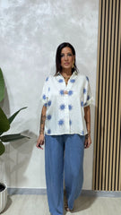 Panta laccio effetto Denim