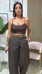Top Lycra Marrone