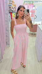 Tuta Righe Rosa