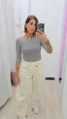 MAGLIA MILLE RIGHE MARRONE