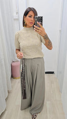 Pantalone Foulard Tortora