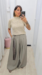 Pantalone Foulard Tortora