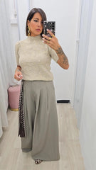 Pantalone Foulard Tortora