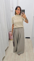 Pantalone Foulard Tortora