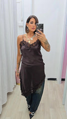 MAXI BLUSA LINGERIE MARRONE
