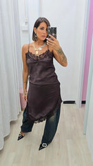 MAXI BLUSA LINGERIE MARRONE