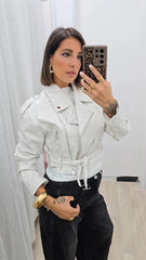 Chiodo Ecopelle Bianco