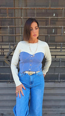 MAGLIA CORSETTO BEIGE