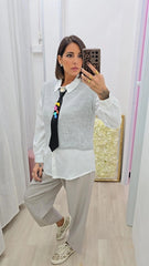 CAMICIA+GILET+CRAVATTA GRIGIO