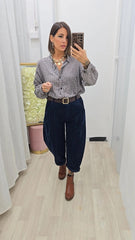 Pantalone Velluto Blu