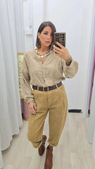 Pantalone Velluto Beige