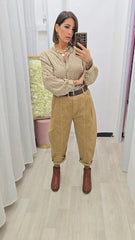 Pantalone Velluto Beige