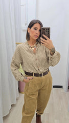 Camicia Quadretti Beige
